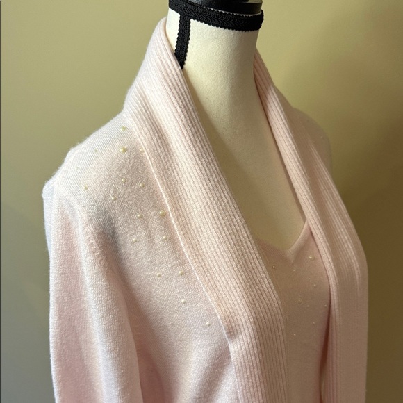 Karen Scott Sweater with Detachable Scarf Embellishments, Pink, Women's Size L - Picture 3 of 16